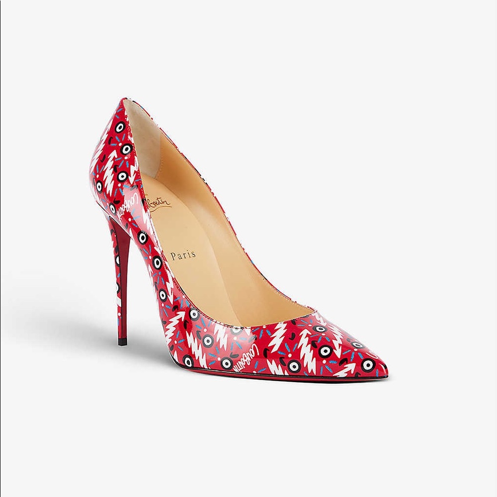 🔥 Red Pigalle Follies Ginzana-print Patent Leather Pumps 👠